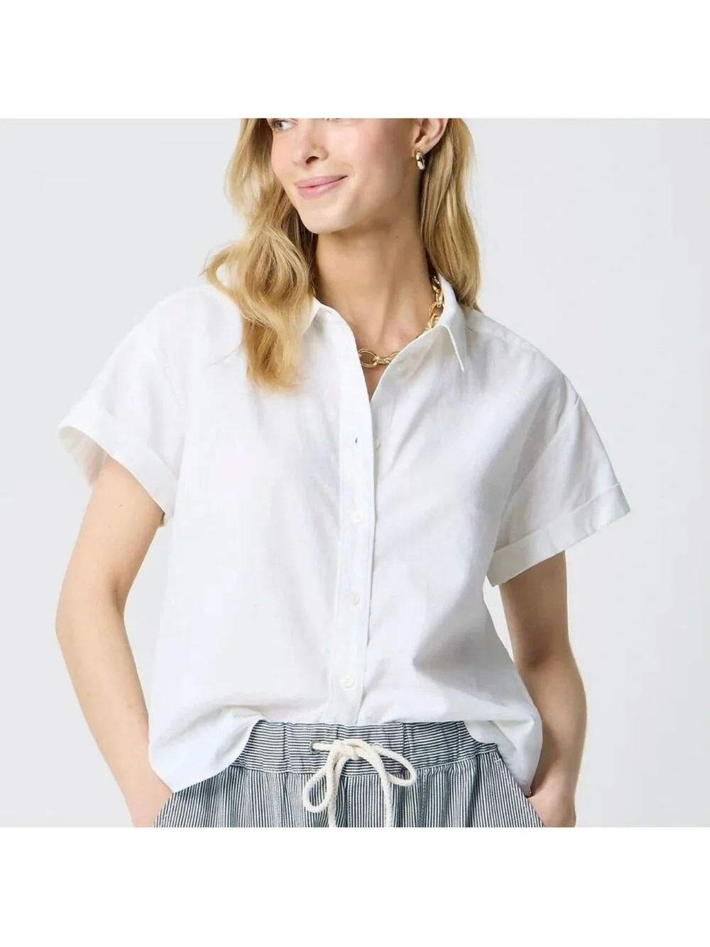 J. Crew slim fit linen blend shirt
